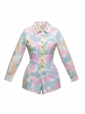 Show Me Your Mumu Denim Shorts Jumpsuit Romper Small NWOT